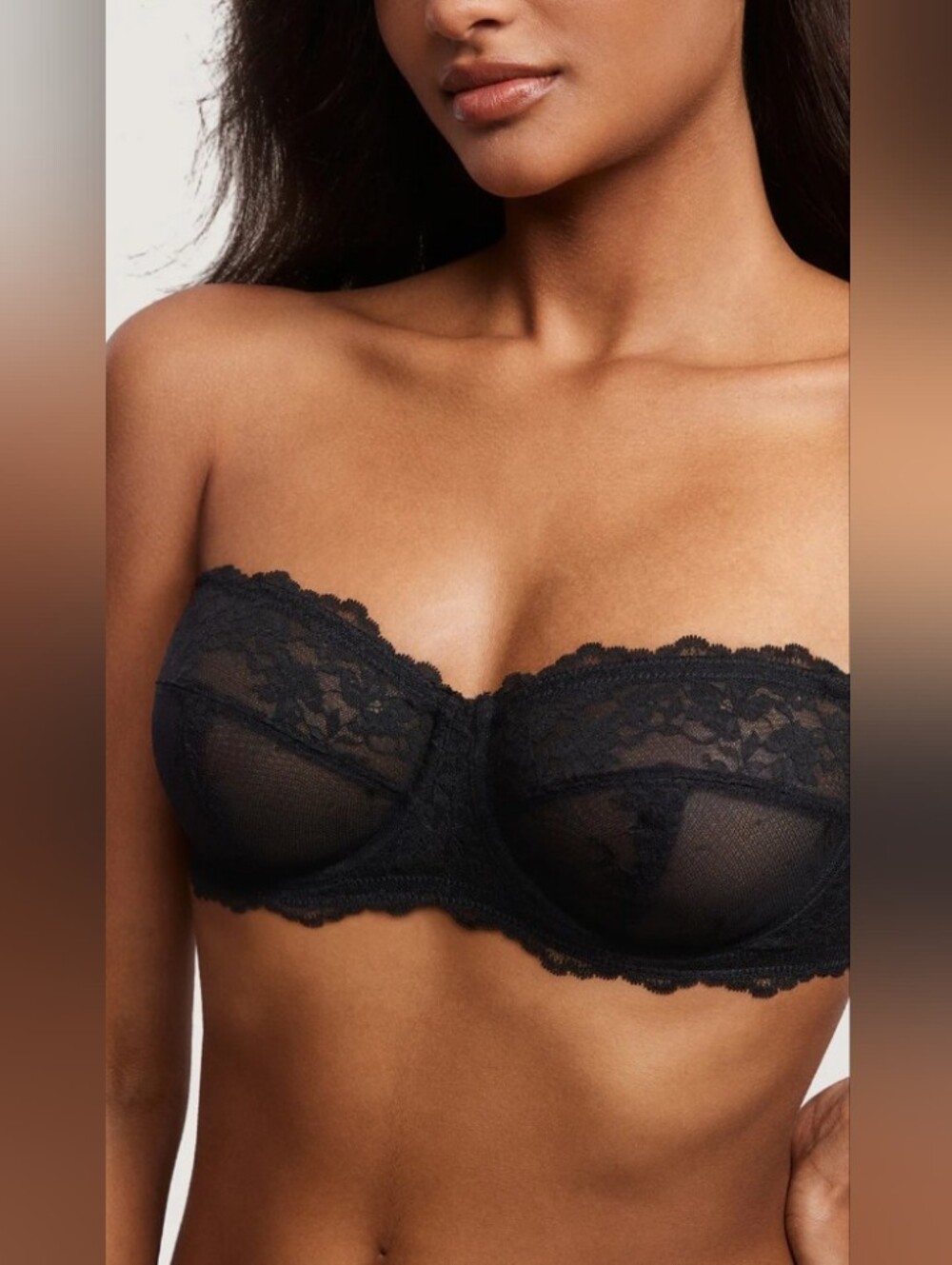 Dobreva Strapless Convertable Lace Bra , Sz 36DD Black Straps Included , NWT
